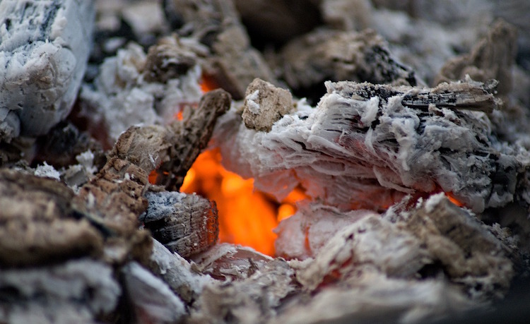 burning coals