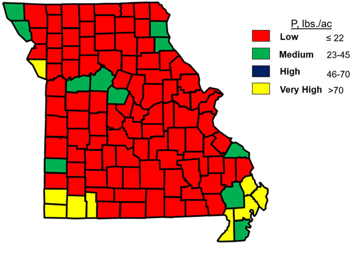multi-colored map of Missouri counties