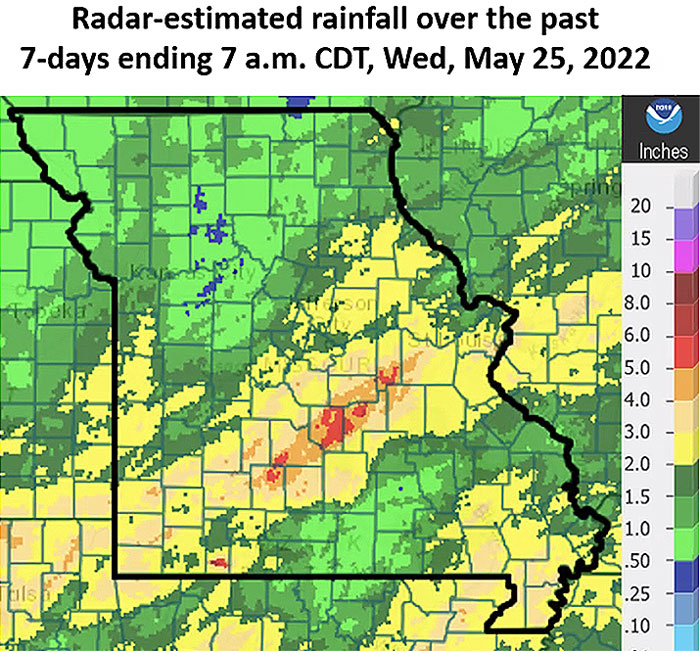 map of missouri counties with numbers and color contours