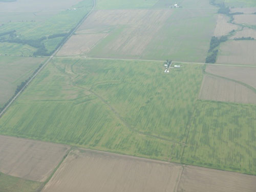 arial view of nitrogen loses in field