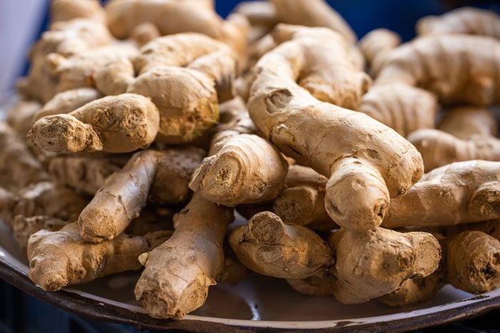 tray of ginger roots