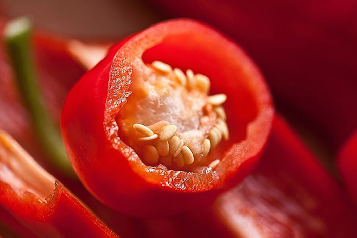 cross section of red chili pepper