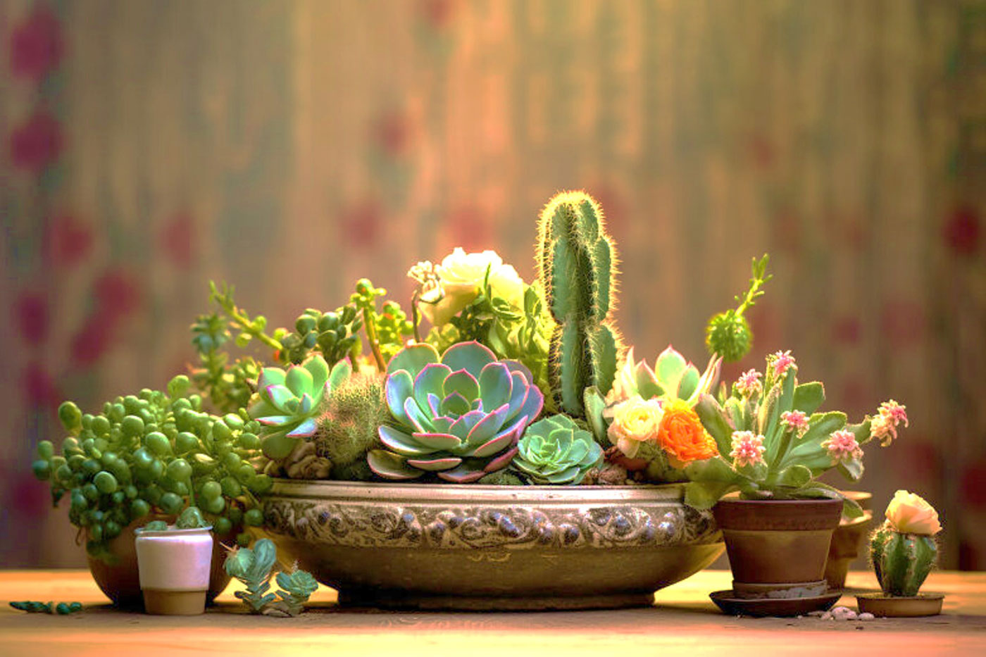 succulents on a table